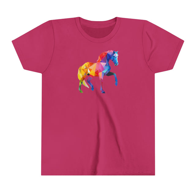 Geometric Rainbow Horse T-shirt,Pride Shirt,Rainbow Animals,Youth Size