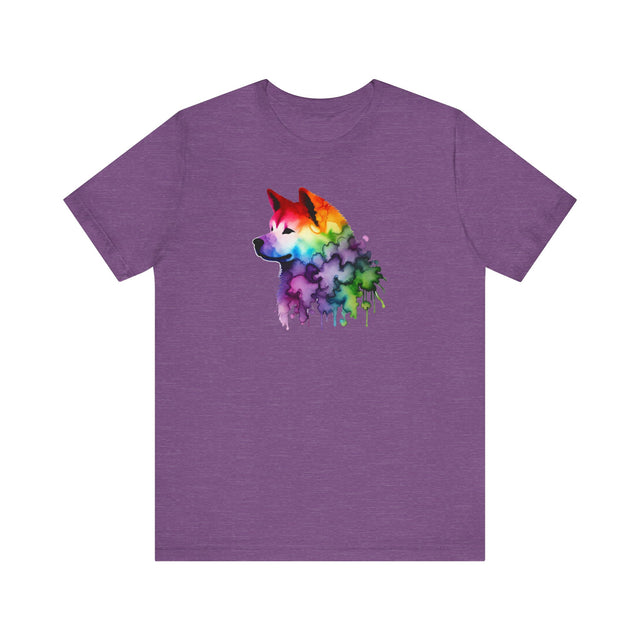 Rainbow Akita Head T-shirt,Pride Shirt,Dog Lover Top,Rainbow Animals,LGBTQ+ Tee, Akita Owner gift
