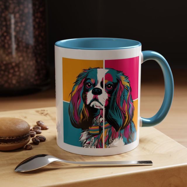 Cavalier King Charles Spaniel Coffee Cup,4-Panel Pop Art Mug,Cav Lover,Cav Spaniel Mom,Cav Dad,Dog Lover Gift,Cavalier King Charles Spaniel Gift