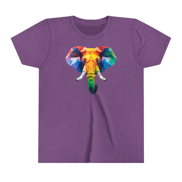Geometric Rainbow Elephant T-shirt,Pride Shirt,Elephant Lover Top,Rainbow Animals,LGBTQ+ Tee,Queer,Gay,Lesbian,Bisexual,Trans,Youth Size