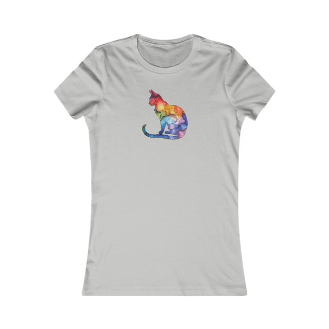 Rainbow Cat T-shirt,Pride Shirt,Pride Parade Top,Rainbow Animals,LGBTQ+ Tee,Nonbinary,Gay,Lesbian,Bisexual,Trans,BGLT,LBGT,Feline,Kitten,Kitty,Women's Favorite Tee
