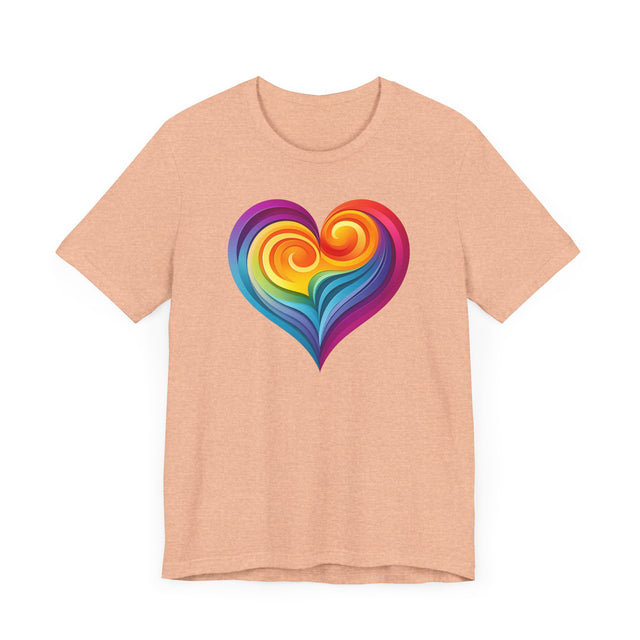 Rainbow Swirl Heart T-shirt, Pride Shirt, LGBTQ+ Ally Tee, Queer