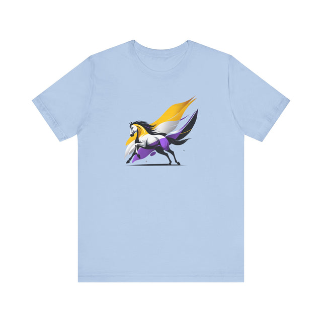 Enby Horse T-shirt,NonBinary Pride Shirt, Non-Binary Top, LGBTQ+ Tee, Horses, uNBridled Stallion