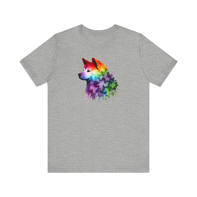 Rainbow Akita Head T-shirt,Pride Shirt,Dog Lover Top,Rainbow Animals,LGBTQ+ Tee, Akita Owner gift