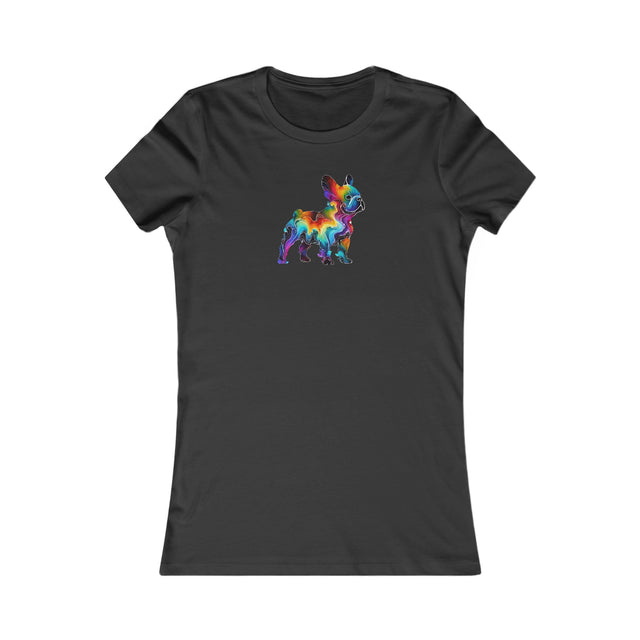 Rainbow French Bulldog T-shirt,Pride Shirt,Dog Lover Top,Rainbow Animals,LGBTQ+ Tee,Frenchie Owner,Women's Favorite Tee