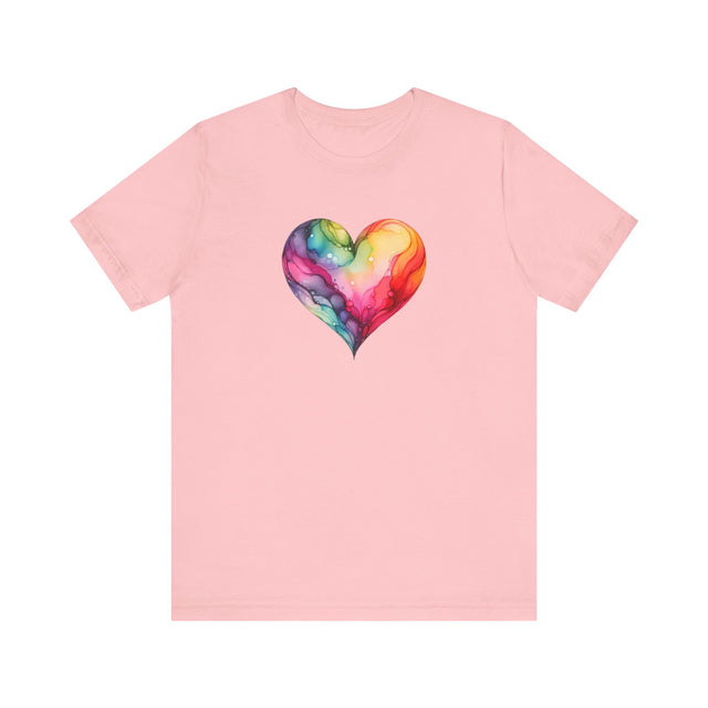 Rainbow Heart Alcohol Ink,Pride Heart Shirt, Rainbow Heart T-shirt, LGBTQ+ Tee, Queer
