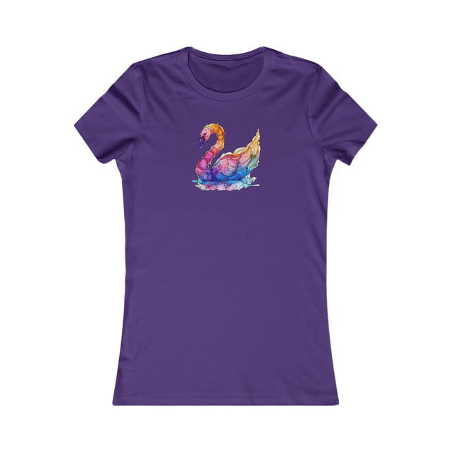 Rainbow Swan T-shirt,Pride Shirt,Queer Top,Rainbow birds,LGBTQ+ Tee,Women's Favorite Tee