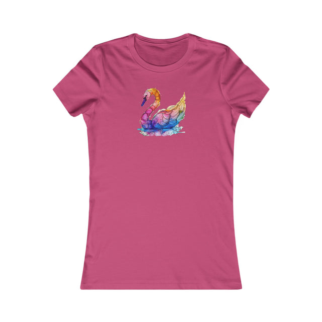 Rainbow Swan T-shirt,Pride Shirt,Queer Top,Rainbow birds,LGBTQ+ Tee,Women's Favorite Tee
