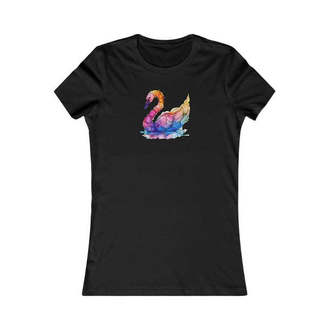 Rainbow Swan T-shirt,Pride Shirt,Queer Top,Rainbow birds,LGBTQ+ Tee,Women's Favorite Tee