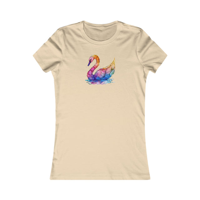 Rainbow Swan T-shirt,Pride Shirt,Queer Top,Rainbow birds,LGBTQ+ Tee,Women's Favorite Tee