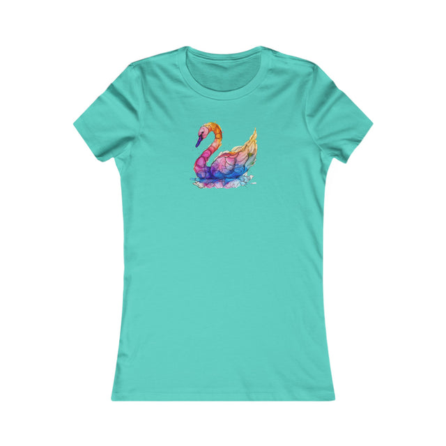 Rainbow Swan T-shirt,Pride Shirt,Queer Top,Rainbow birds,LGBTQ+ Tee,Women's Favorite Tee