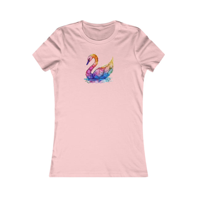 Rainbow Swan T-shirt,Pride Shirt,Queer Top,Rainbow birds,LGBTQ+ Tee,Women's Favorite Tee