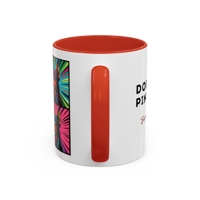 Doberman Pinschers Coffee Cup,4-Panel Pop Art Mug