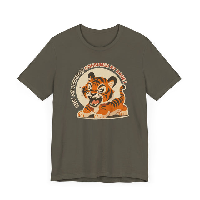 Consumed By Rage tee, Cute Tiger Tshirt, Cool Graphic Tee-shirt