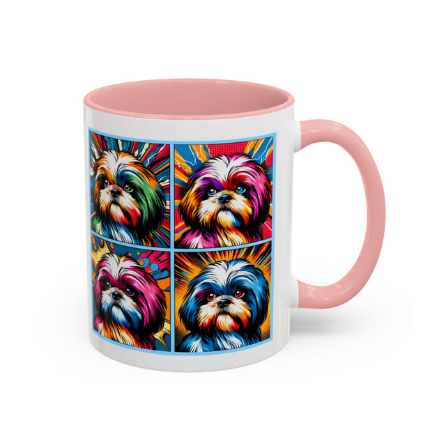 Shih Tzus Coffee Cup,4-Panel Pop Art Mug,Shih Tzu Lover,Shih Tzu Mom,Shih Tzu Dad,Dog Lover Gift,Shih Tzu Gift
