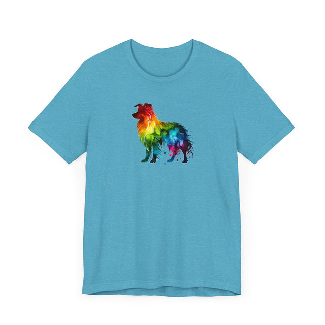 Rainbow Border Collie T-shirt,Pride Shirt,Dog Lover Top,Rainbow Animals,LGBTQ+ Tee, Border Collie Owner gift