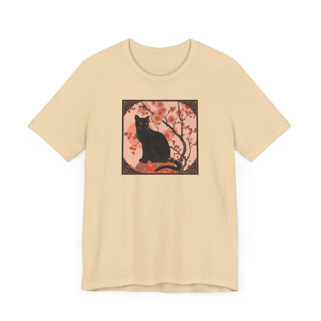Black Cat Flowers T-shirt, Cat Lover Top, Halloween Tee