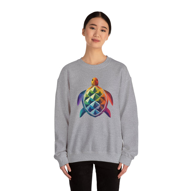 Geometric Rainbow Sea Turtle Sweatshirt, Turtle Lover Gift