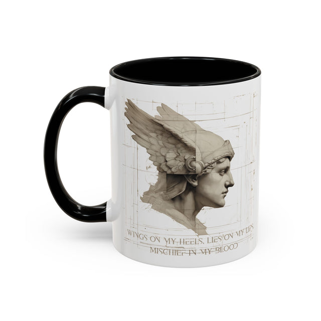 Hermes - Wings on my heels, lies on my lips, mischief in my blood mug