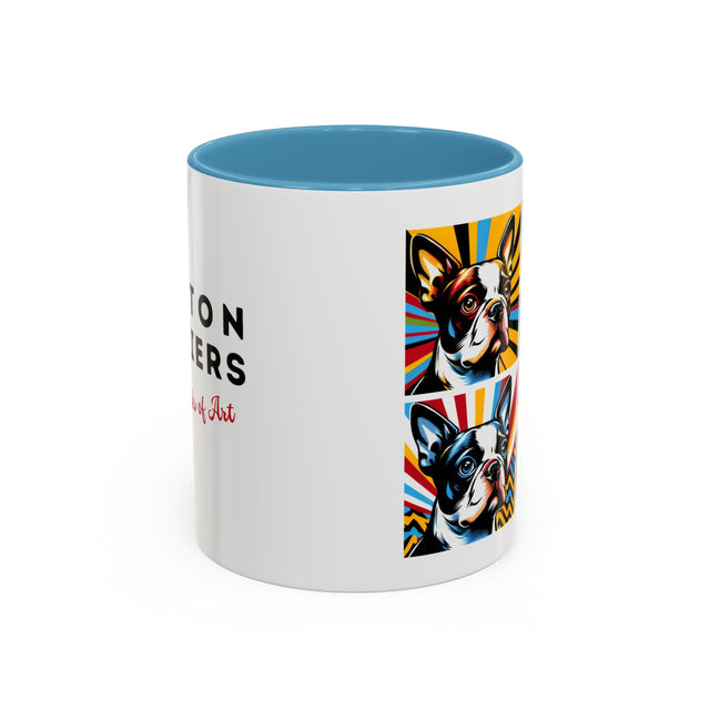 Boston Terrier Coffee Cup,4-Panel Pop Art Mug,Boston Terrier Lover,Boston Terrier Mom
