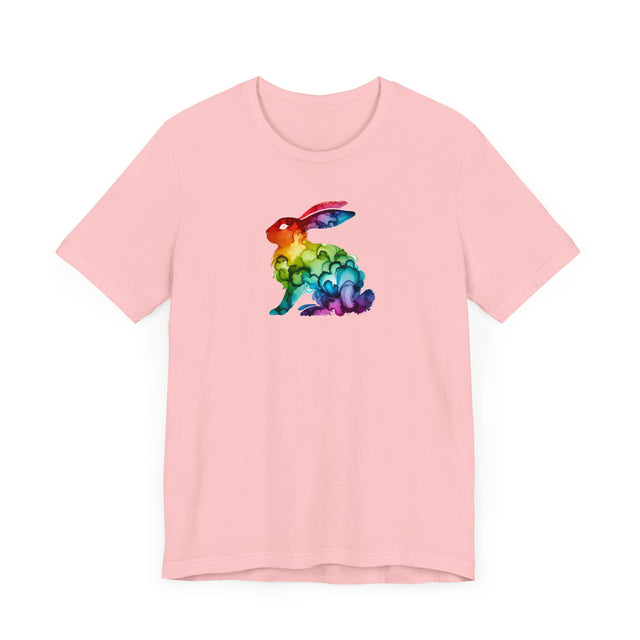 Rainbow Rabbit Alcohol Ink T-shirt, Bunny Shirt,Hare,Pride Shirt,Animal Lover T shirt, LGBTQ+, BGLT