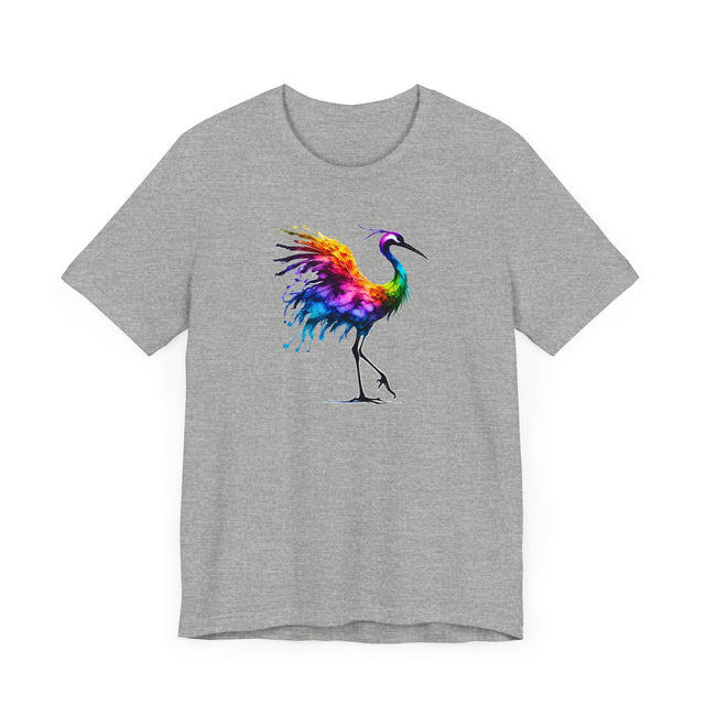 Rainbow Crane Alcohol Ink T-shirt, Bird Lover T shirt, LGBTQ+, BGLT,Pride Shirt