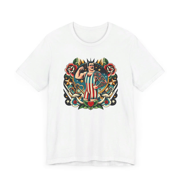 Circus Strongman T-shirt, Flash Tattoo Style Shirt