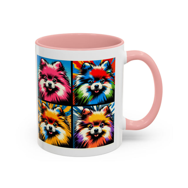 Pomeranians Coffee Cup,4-Panel Pop Art Mug,Pomeranian Lover,Pom Mom,Pom Pom Dad,Dog Lover Gift,Pomeranian Gift