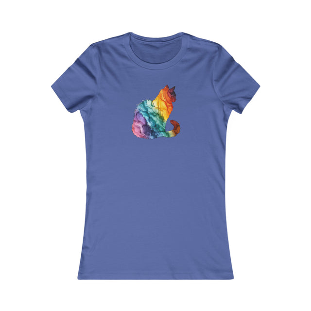 Rainbow Cat T-shirt,Pride Shirt,Cat Lover Top,Rainbow Animals,LGBTQ+ Tee,Queer,Gay,Lesbian,Bisexual,Trans,Feline,Kitten,Kitty,Women's Favorite Tee