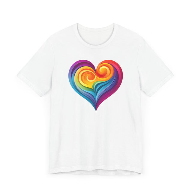 Rainbow Swirl Heart T-shirt, Pride Shirt, LGBTQ+ Ally Tee, Queer