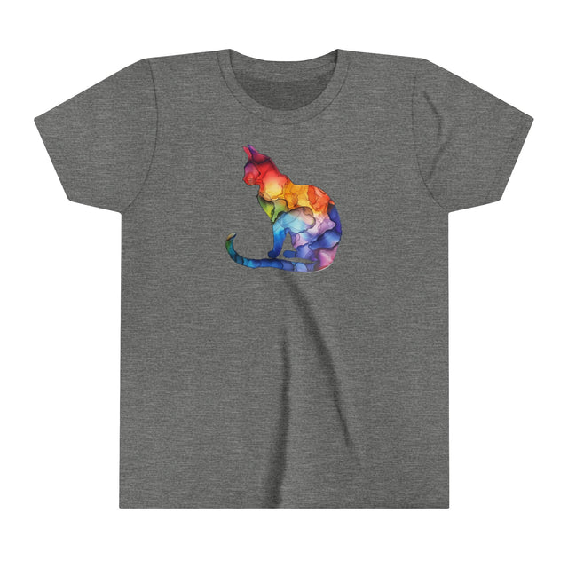 Rainbow Cat T-shirt,Pride Shirt,Pride Parade Top,Rainbow Animals,LGBTQ+ Tee,Nonbinary,Gay,Lesbian,Bisexual,Trans,BGLT,LBGT,Feline,Kitten,Kitty,Youth Size