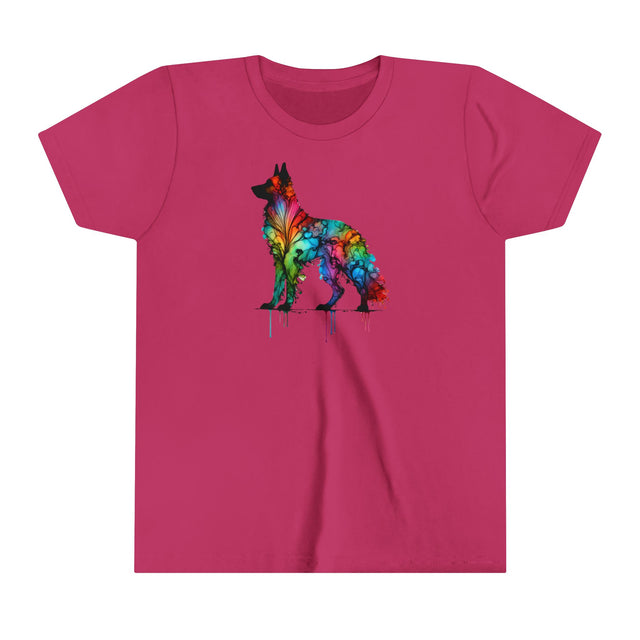 Rainbow German Shepherd Dog T-shirt,Pride Shirt,Dog Lover Top,Rainbow Animals,LGBTQ+ Tee,GSD Owner,Youth Size