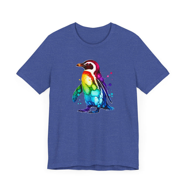 Rainbow Penguin Alcohol Ink T-shirt, Pride Shirt,Bird Lover T shirt, LGBTQ+, BGLT, Avian,Gray Heron