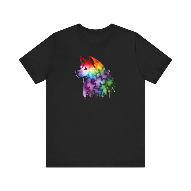 Rainbow Akita Head T-shirt,Pride Shirt,Dog Lover Top,Rainbow Animals,LGBTQ+ Tee, Akita Owner gift
