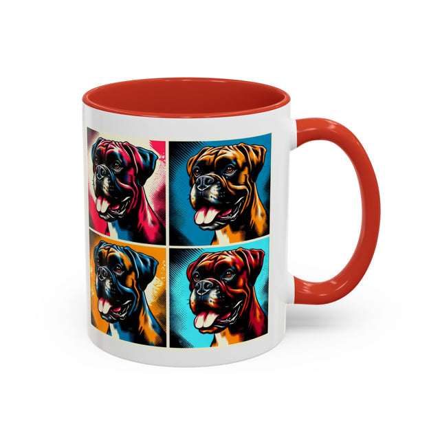 Boxers Coffee Cup,4-Panel Pop Art Mug,Boxer Lover,Boxer Mom,Boxer Dad,Dog Lover Gift,Boxer Gift