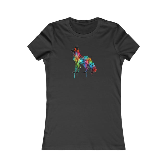 Rainbow German Shepherd Dog T-shirt,Pride Shirt,Dog Lover Top,Rainbow Animals,LGBTQ+ Tee,GSD Owner,Women's Favorite Tee