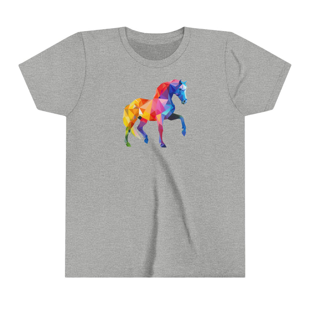 Geometric Rainbow Horse T-shirt,Pride Shirt,Rainbow Animals,Youth Size