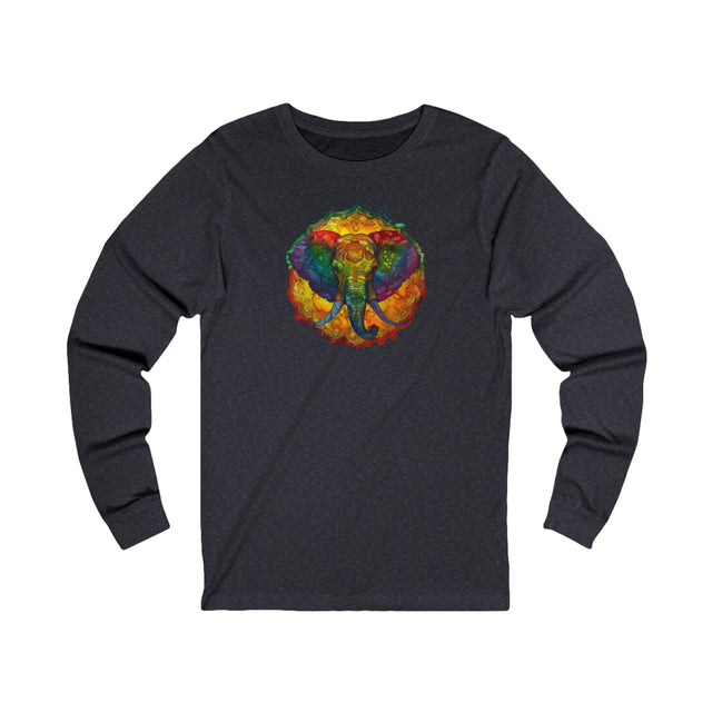 Rainbow Elephant Mandala Long Sleeve T-shirt,Pride Shirt,Queer Top,Rainbow Animals,LGBTQ+ Tee,Elephant Lover Gift,Gay,Lesbian,Bisexual,Trans