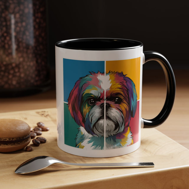 Shih Tzu Coffee Cup,4-Panel Pop Art Mug,Shih Tzu Lover,Shih Tzu Mom,Shih Tzu Dad,Dog Lover Gift,Shih Tzu Gift