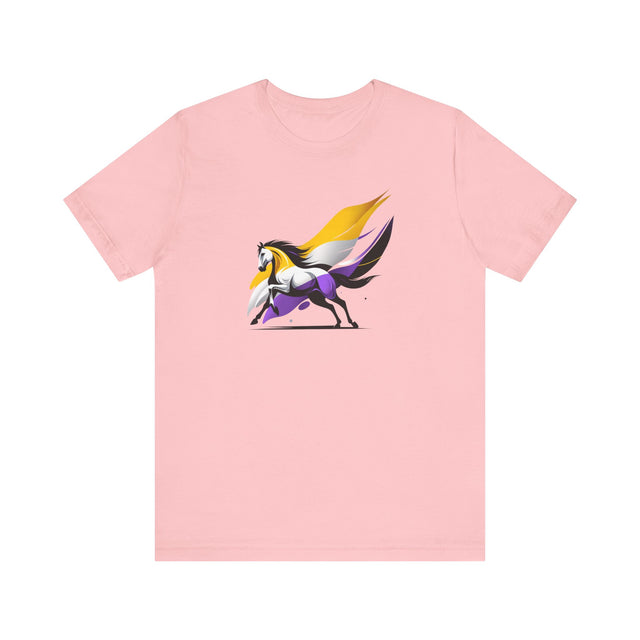 Enby Horse T-shirt,NonBinary Pride Shirt, Non-Binary Top, LGBTQ+ Tee, Horses, uNBridled Stallion