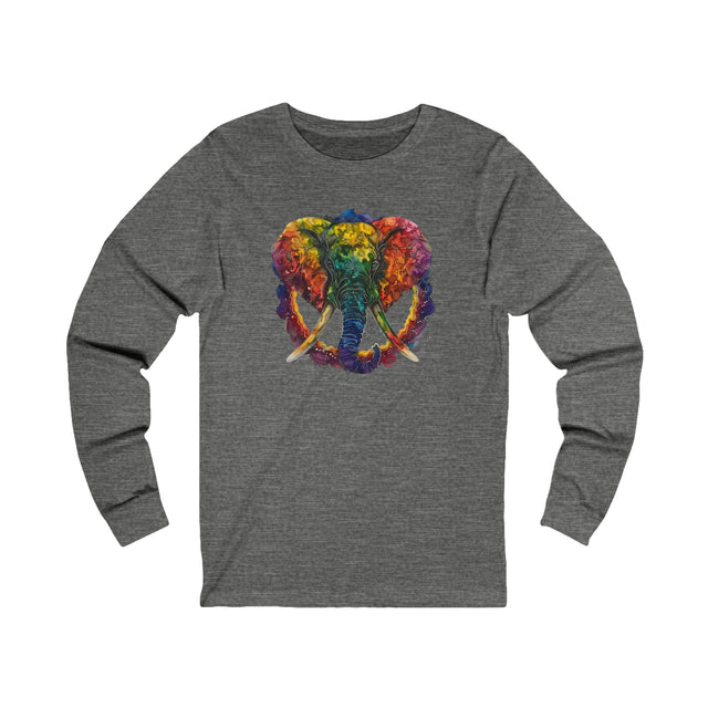 Rainbow Elephant Peace Mandala Long Sleeve T-shirt,Pride Shirt,Queer Top,Rainbow Animals,LGBTQ+ Tee,Elephant Lover Gift,Gay,Lesbian,Bisexual,Trans
