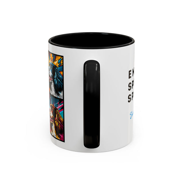 English Springer Spaniels Coffee Cup,4-Panel Pop Art Mug,Springer Lover,Springer Mom,Springer Dad,Dog Lover Gift,English Springer Spaniel Gift