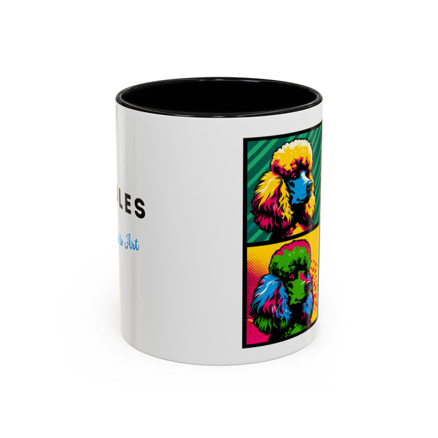 Poodle Coffee Cup,4-Panel Pop Art Mug,Poodle Lover,Poodle Mom,Poodle Dad,Dog Lover Gift,French Poodle Gift