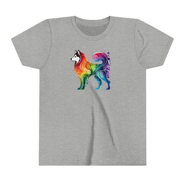 Rainbow Siberian Husky T-shirt,Pride Shirt,Dog Lover Top,Rainbow Animals,LGBTQ+ Tee,Husky Owner,Youth Size
