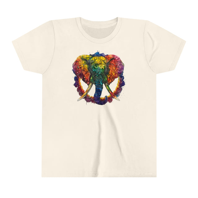 Rainbow Elephant Peace Mandala T-shirt,Pride Shirt,Elephant Lover Top,Rainbow Animals,LGBTQ+ Tee,Queer,Gay,Lesbian,Bisexual,Trans,Youth Size