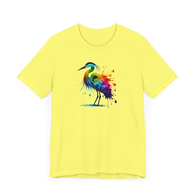 Rainbow Grey Heron Alcohol Ink T-shirt, Pride Shirt,Bird Lover T shirt, LGBTQ+, BGLT, Avian,Gray Heron