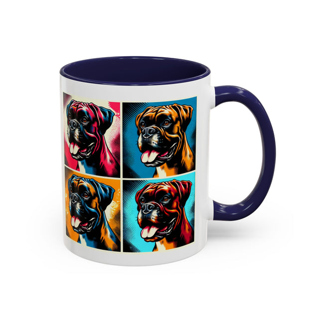 Boxers Coffee Cup,4-Panel Pop Art Mug,Boxer Lover,Boxer Mom,Boxer Dad,Dog Lover Gift,Boxer Gift