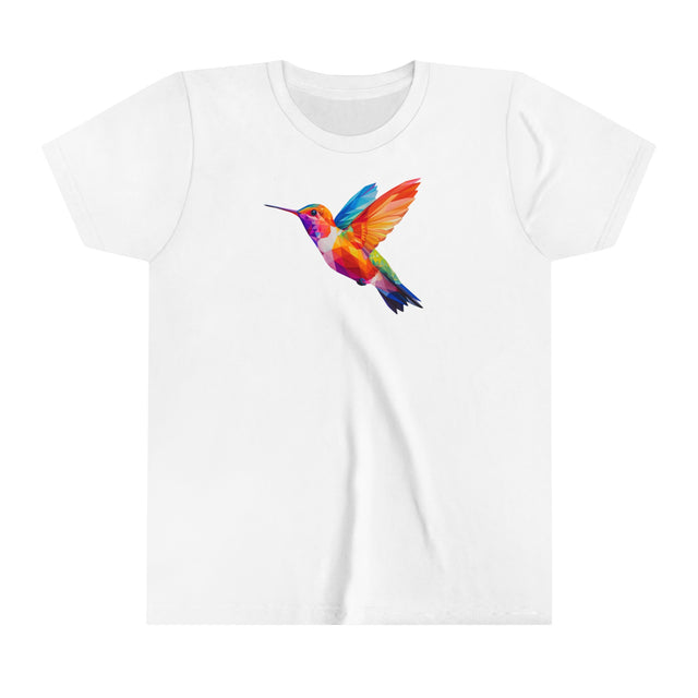 Geometric Rainbow Hummingbird T-shirt,Pride Shirt,Bird Lover Top,Rainbow Animals,Youth Size