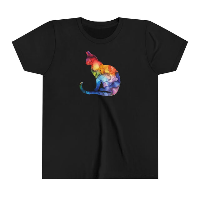 Rainbow Cat T-shirt,Pride Shirt,Pride Parade Top,Rainbow Animals,LGBTQ+ Tee,Nonbinary,Gay,Lesbian,Bisexual,Trans,BGLT,LBGT,Feline,Kitten,Kitty,Youth Size