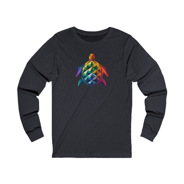 Rainbow Turtle long sleeve T-shirt, Pride Shirt, LBGT, Sea Turtle T shirt, LGBTQ+ Ally Tee, Nonbinary, Gay, Lesbian, Bisexual, Trans, Queer, BGLT, Ocean,Unisex Jersey Long Sleeve Tee